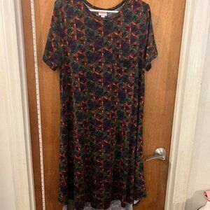🐻Size L - Lula Roe - Fall Toned Short Sleeve Shift Dress